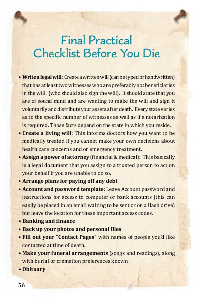 The final practical checklist page